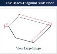 Shaker Antique White Diagonal Corner Sink Floor 42 SBF4242 floor NEEDS Diagonal Corner Sink Front  DCSF 42