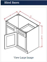 Shaker Grey Base Blind Corner Cabinet install range 36 1/2" to 43" max
