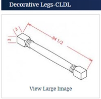 Shaker White Classic Decorative Leg 3W X 34 1/2H X 3D