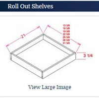 Shaker White Roll out Tray fits Base 33